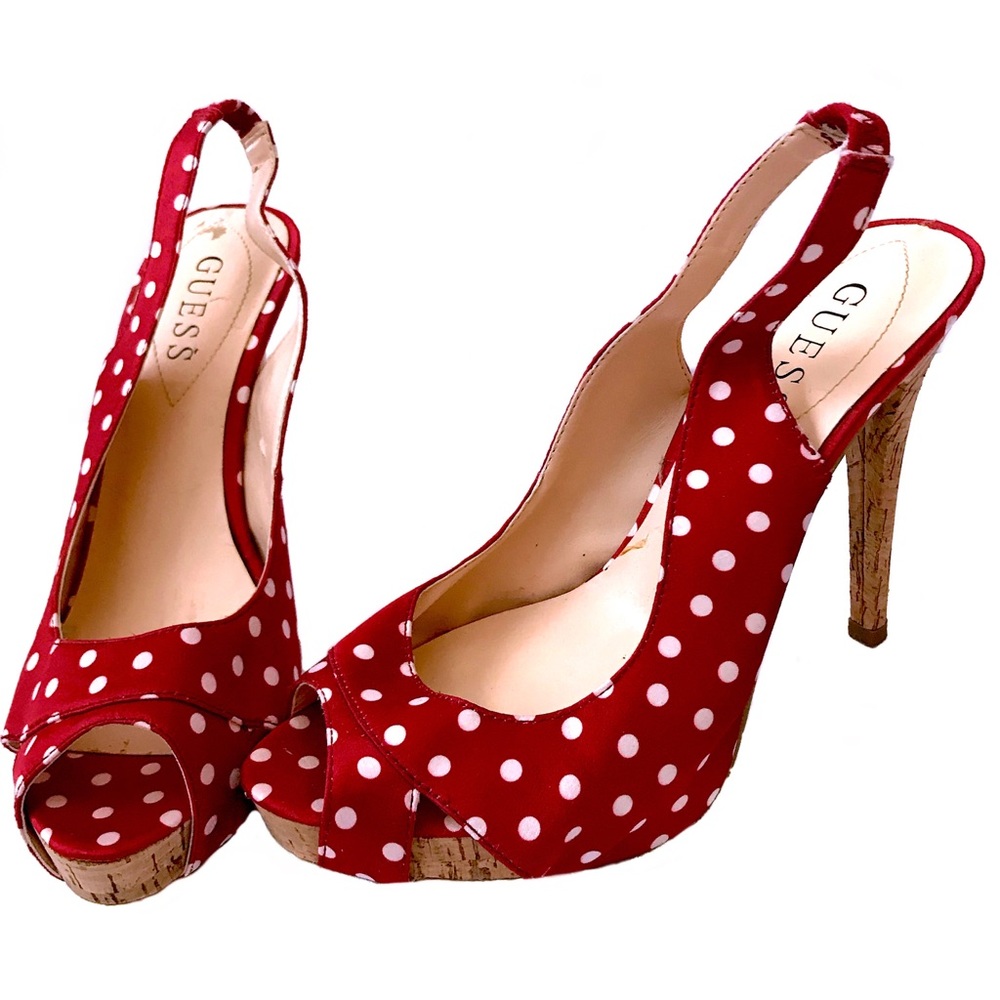 Guess Open Toed•Sling Back Heels